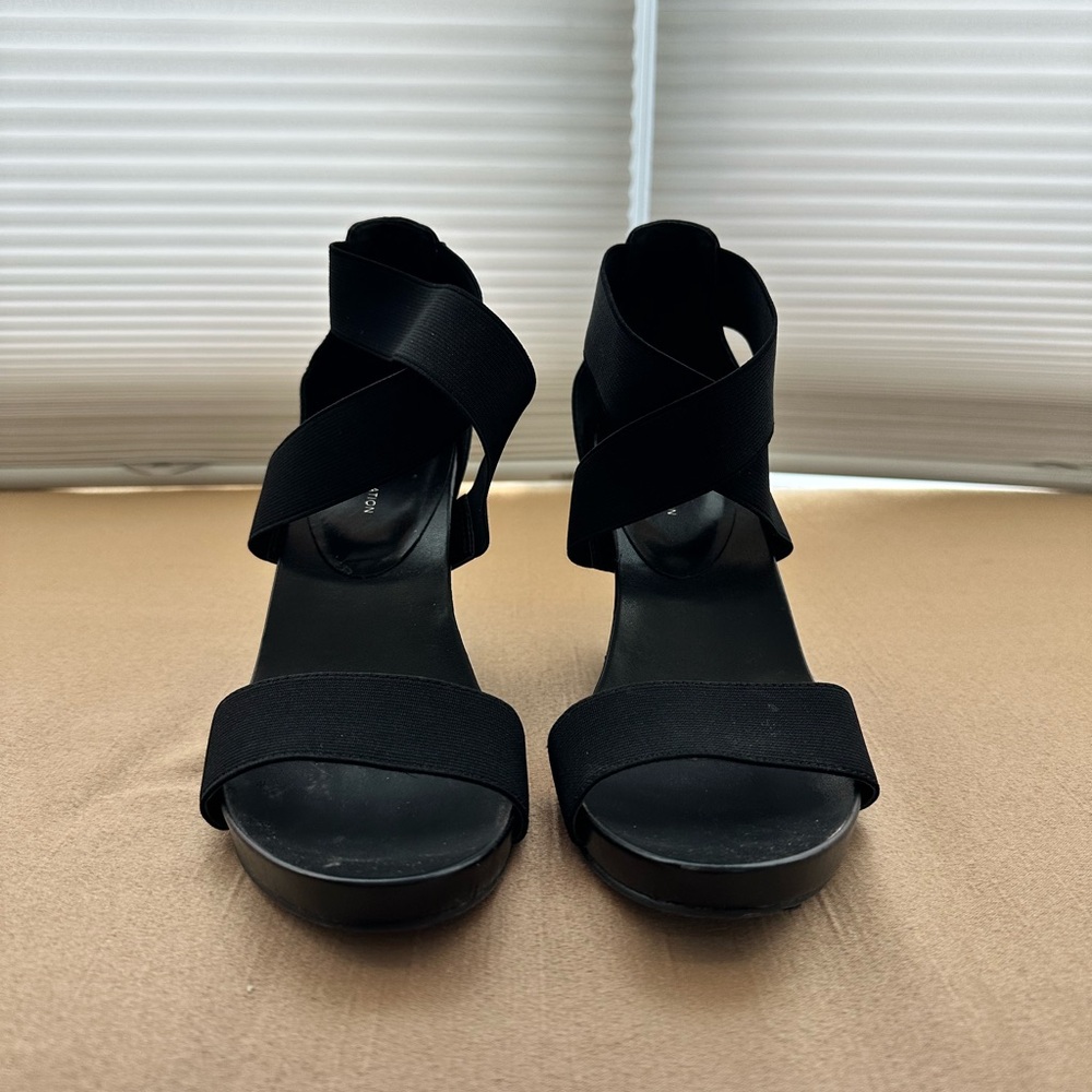 BCBGeneration Black Strappy Wedges - Picture 2 of 4